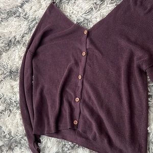 Purple button down sweater